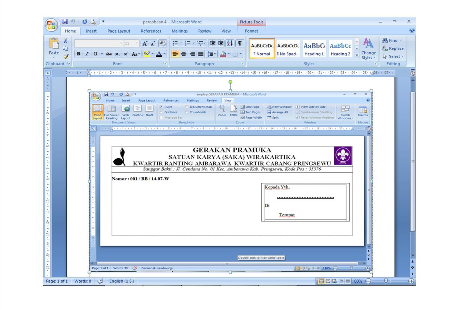 Cara-Cara Membuat Dan Mental Sampul Surat Pada Microsoft Word